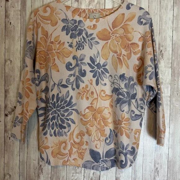 Sioni Rayon-Blend Knit Floral Sweater - Picture 1 of 7